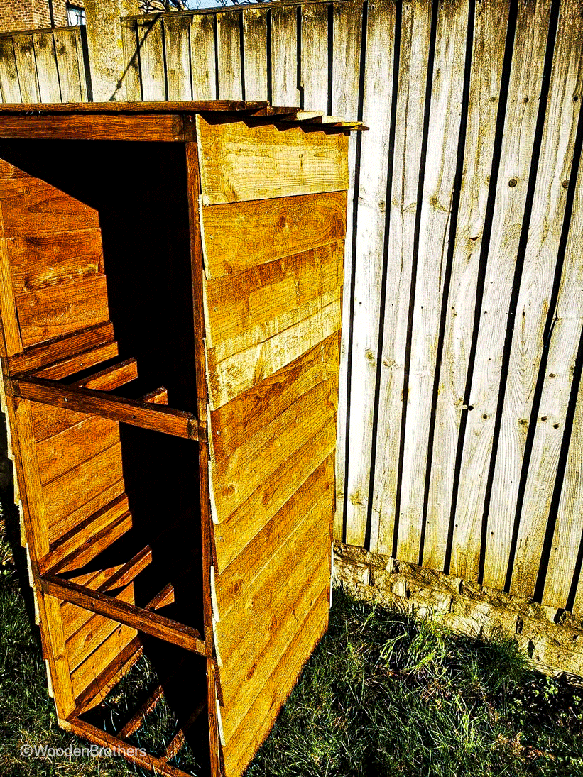 Wooden triple bin store