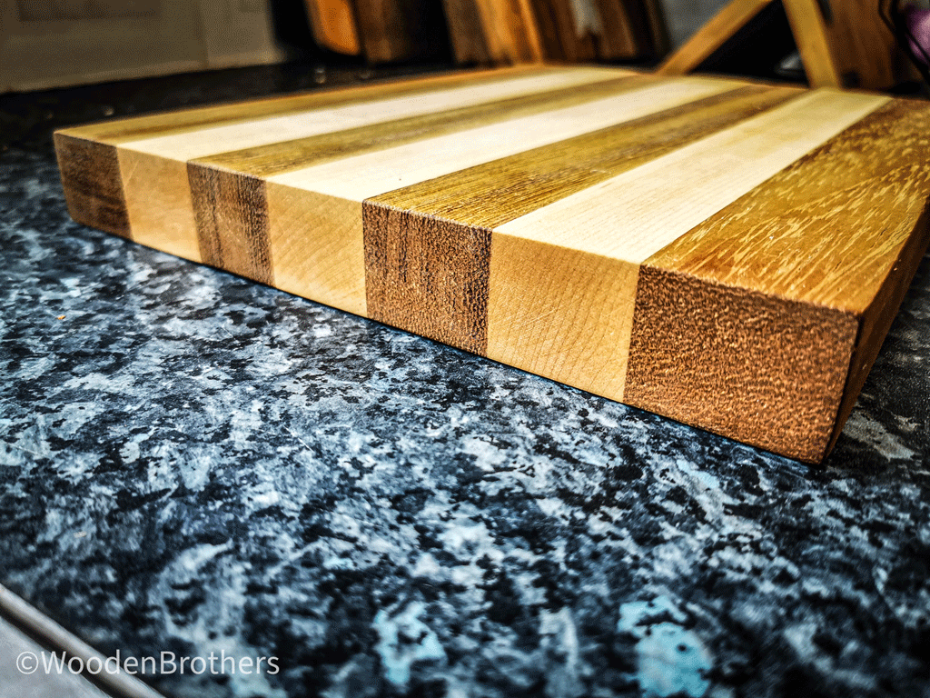 Iroko Ash strips cutting boards